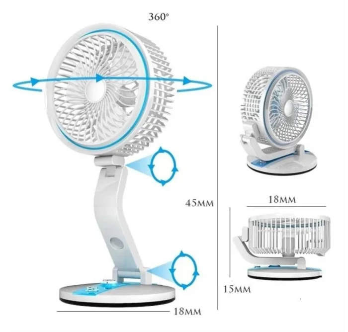 Rechargeable Folding Fan With LED Light - Image 3