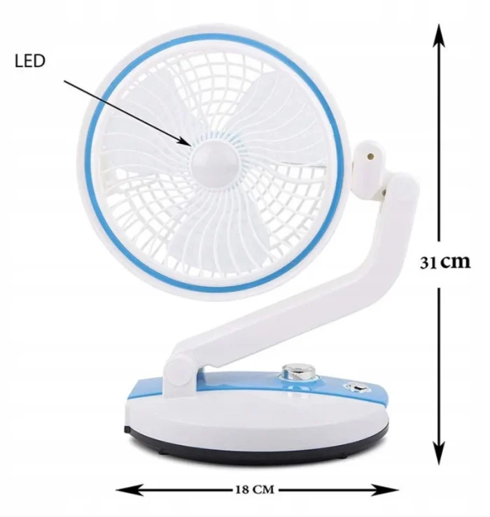 Rechargeable Folding Fan With LED Light - Image 4