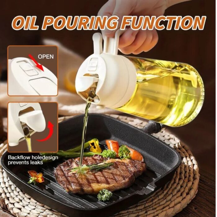 2 in 1 Oil Sprayer & Dispenser Bottle – রান্নাঘরের এক অনন্য সহকারী - Image 2
