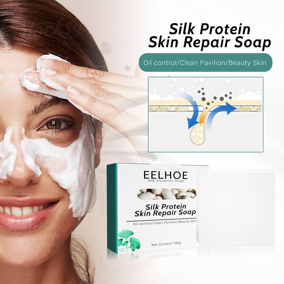 EELHOE Silk Protein Skin Repair Soap - Image 2