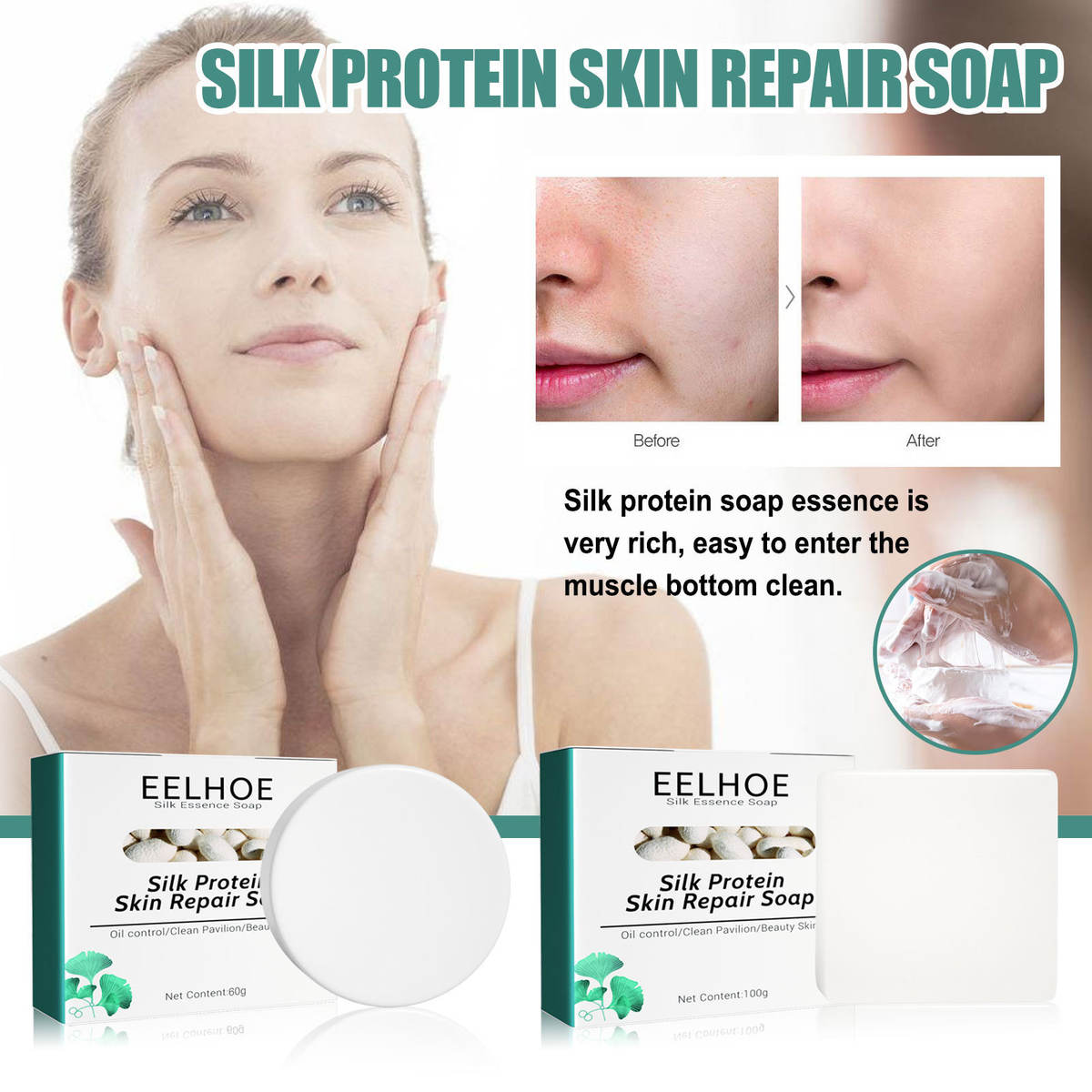 EELHOE Silk Protein Skin Repair Soap