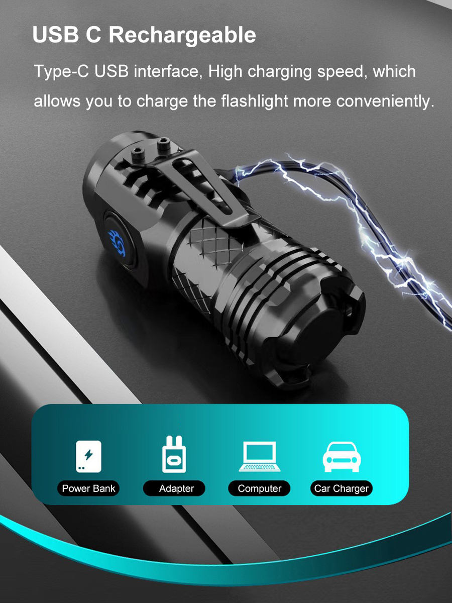 Three-eyed monster strong light flashlight - Image 4