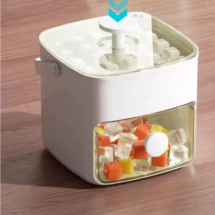 Double-Layer 48-Grid Ice Tray with Handle